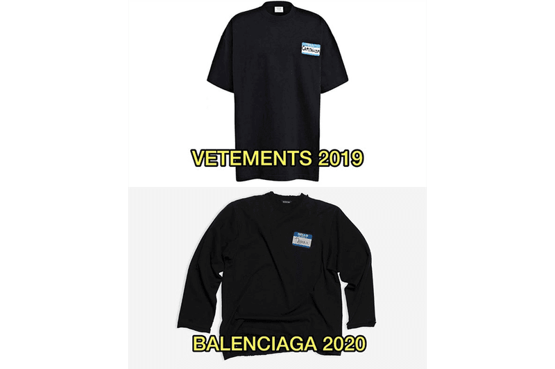 Vetements 疑似發文指控 Balenciaga 新品抄襲