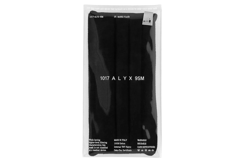 1017 ALYX 9SM 推出全新別注鐵扣造型口罩