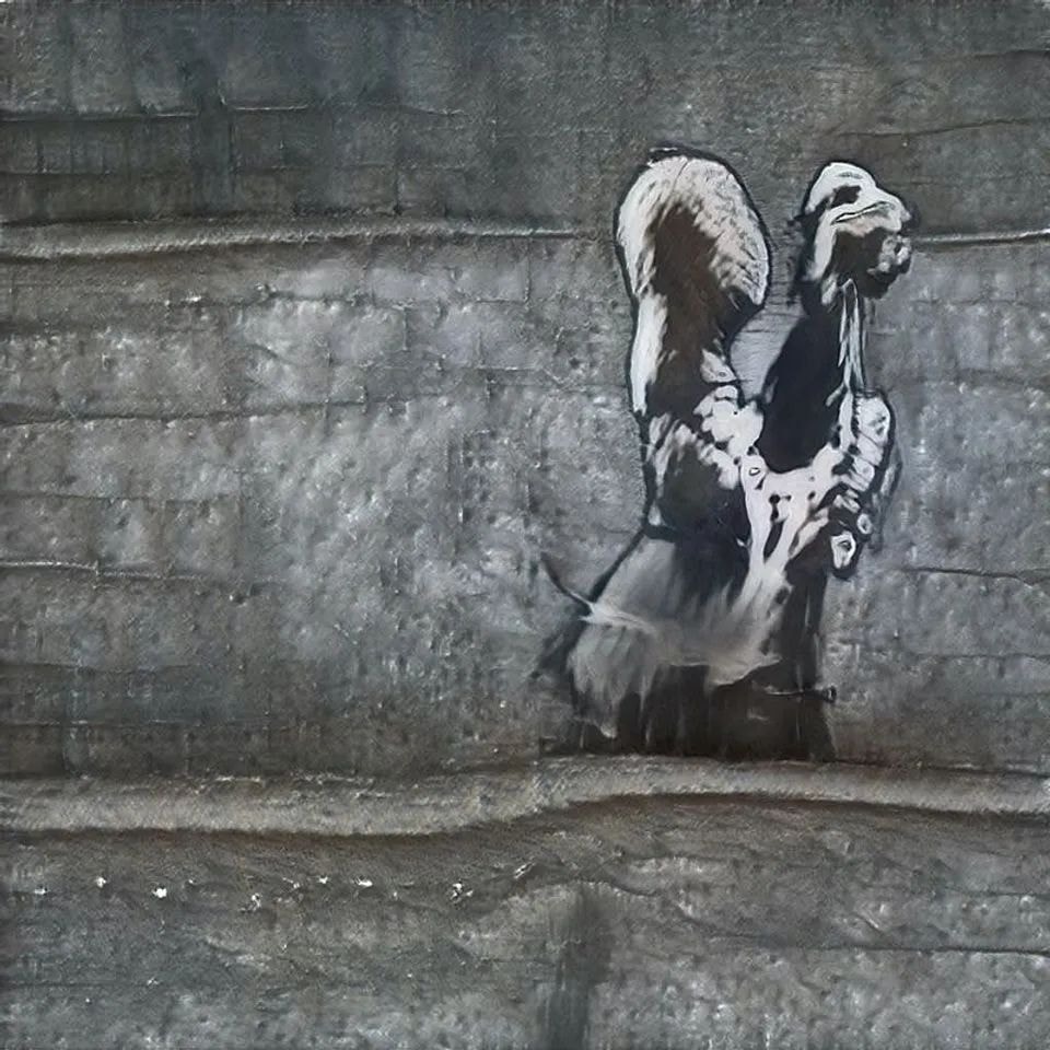 「AI 街头艺术家」GANksy 模仿 Banksy 创作了 256 件作品