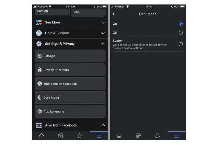 Facebook 正式實裝 iOS 版本「Dark Mode」深色模式