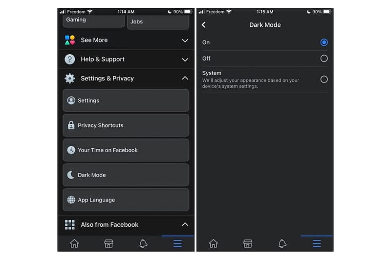 Facebook 正式實裝 iOS 版本「Dark Mode」深色模式