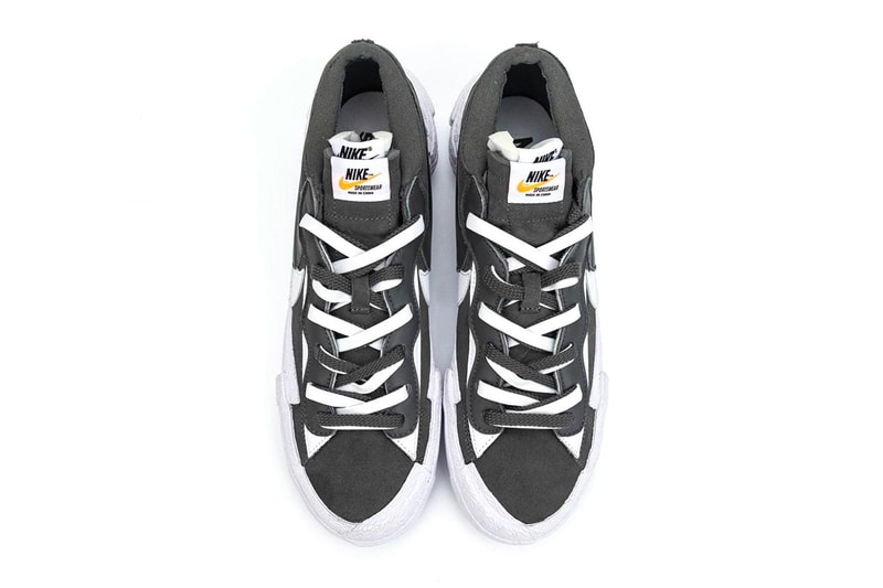 近賞 sacai x Nike Blazer Low 最新配色「Dark Grey」細節圖輯