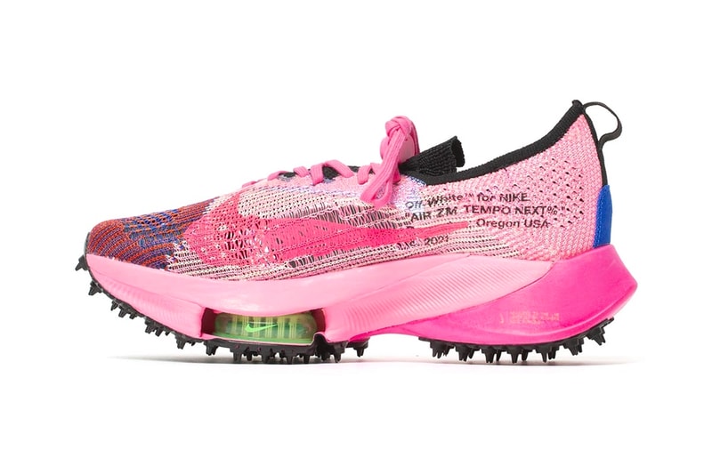 率先近赏 Off-White™ x Nike Air Zoom Tempo NEXT%「Pink Glow」联乘鞋款