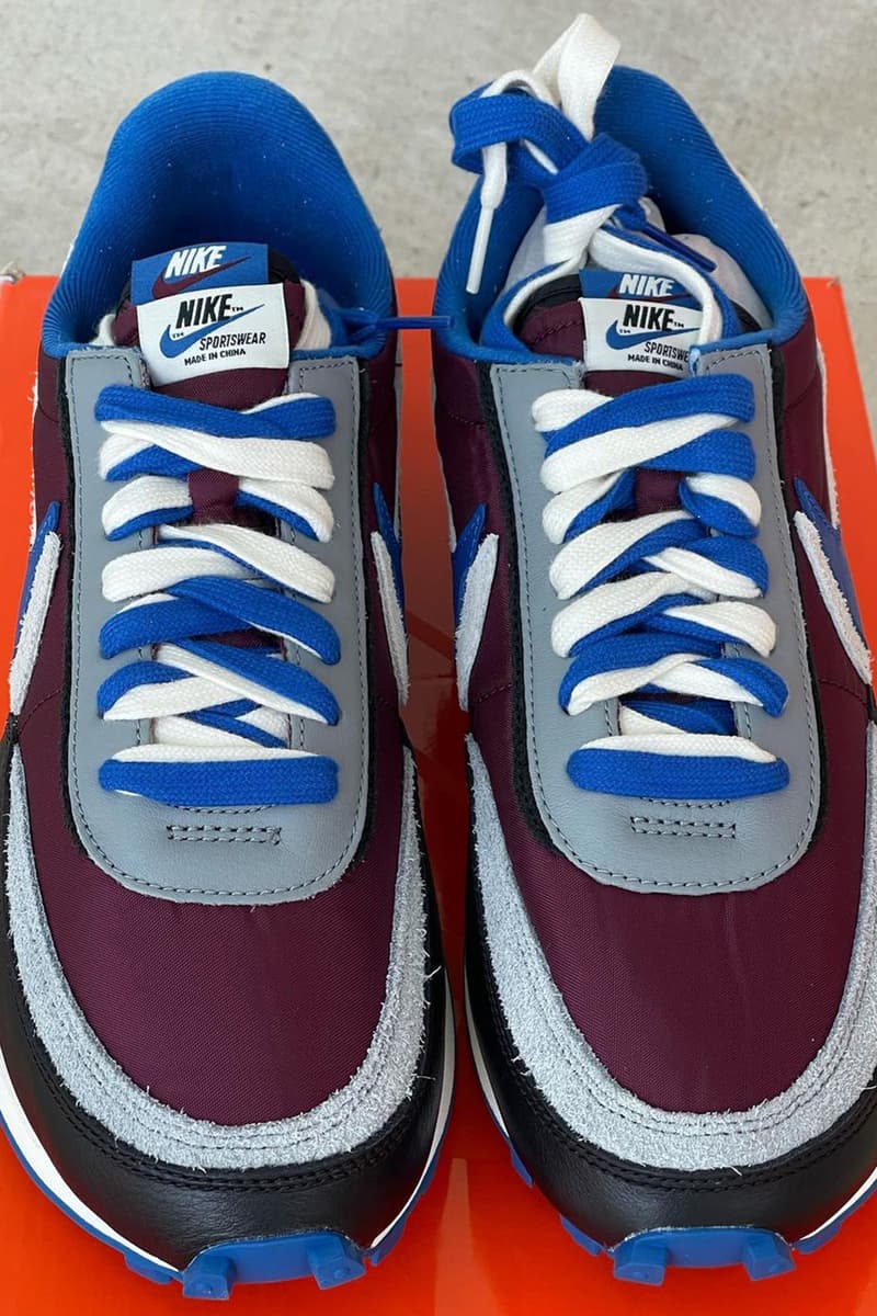UNDERCOVER x sacai x Nike LDWaffle「Night Maroon/Team Royal」清晰圖輯曝光