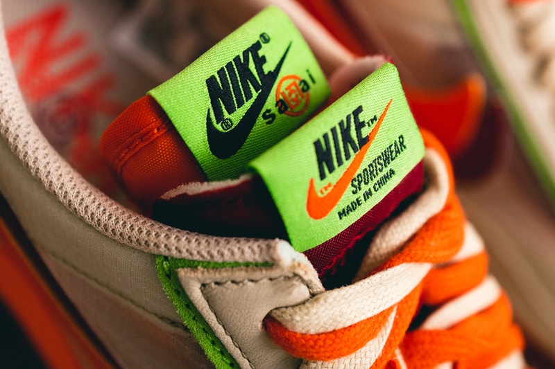 独家近赏 CLOT x sacai x Nike LDWaffle「Orange Blaze」最新联乘鞋款