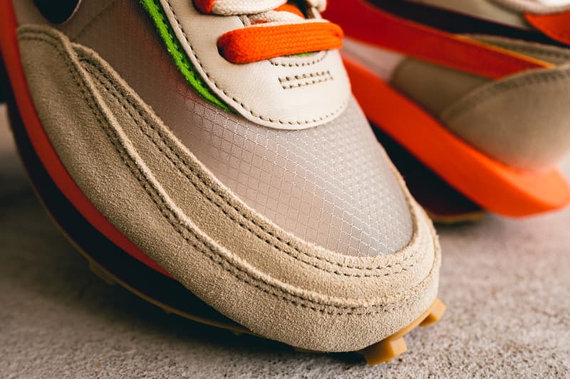 独家近赏 CLOT x sacai x Nike LDWaffle「Orange Blaze」最新联乘鞋款