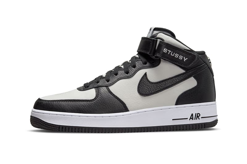 率先近賞 Stüssy x Nike Air Force 1 Mid 黑白配色官方圖輯