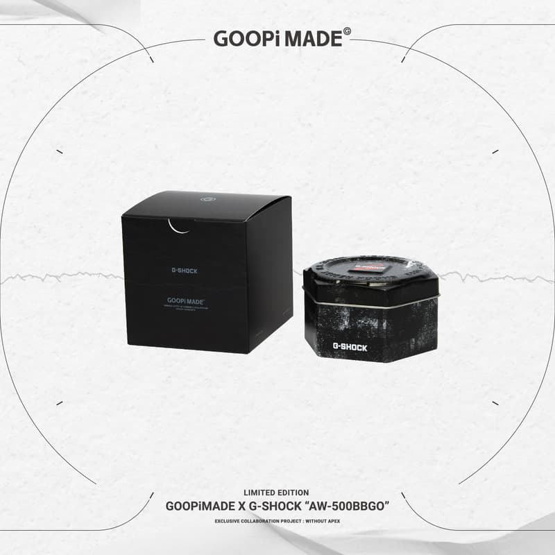 GOOPiMADE x G-Shock「Without APEX」AW-500BBGO 聯乘錶款正式登場