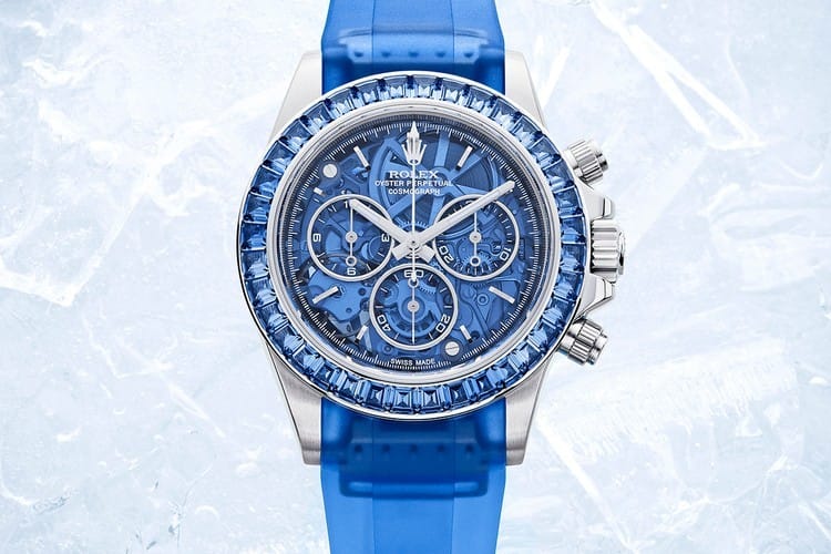 Artisans de Geneve 打造冰川蓝宝石 Rolex Daytona 镂空定制表款