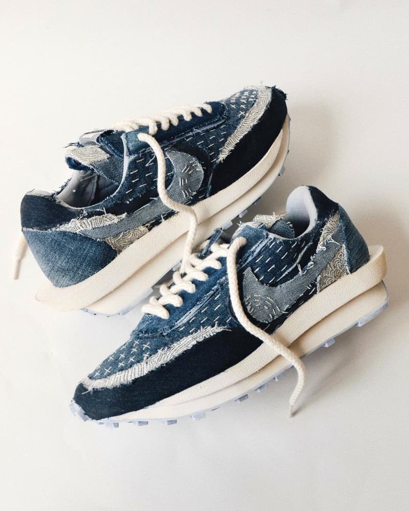 率先近賞 sacai x Nike LDWaffle「Boro」刺子繡定製鞋款