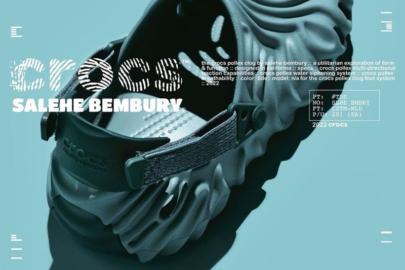 Salehe Bembury x Crocs Pollex Clog 最新配色「Tide」發售情報公開