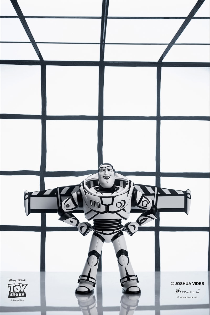 APPortfolio 攜手《Toy Story》與 Joshua Vides 打造限量版黑白巴斯光年巨型雕塑