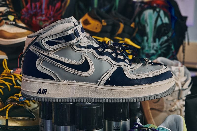 率先近賞 99%IS- x GR8 定製版本 Nike Air Force 1 Mid「雙層可撕裂設計」鞋款