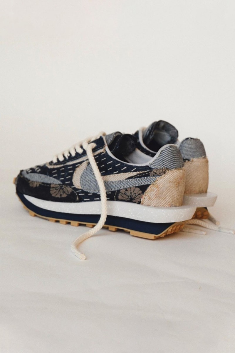設計師打造 sacai x CLOT x Nike LdWaffles 全新「Dark Indigo Boro」定製鞋款