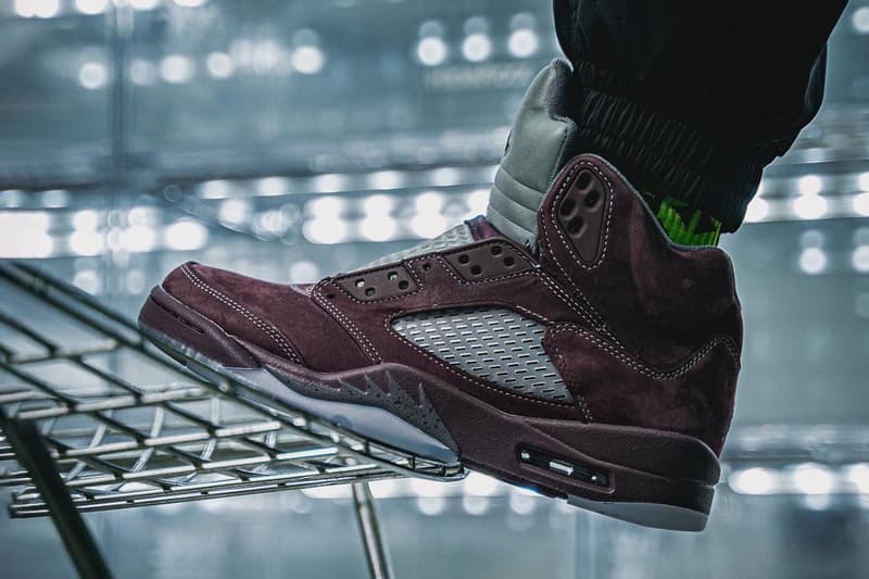 率先上腳 Air Jordan 5 最新復刻配色「Burgundy」