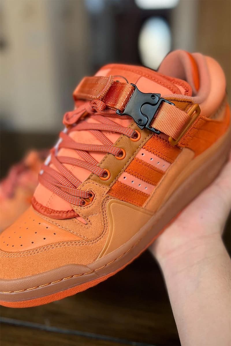 Bad Bunny x adidas Forum Buckle Low 联名新色「Orange Flare」樣品率先曝光