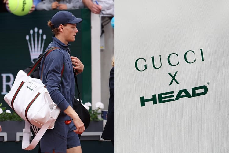 Gucci 携手 HEAD 为出战法国网球公开赛的 Jannik Sinner 设计全新球袋