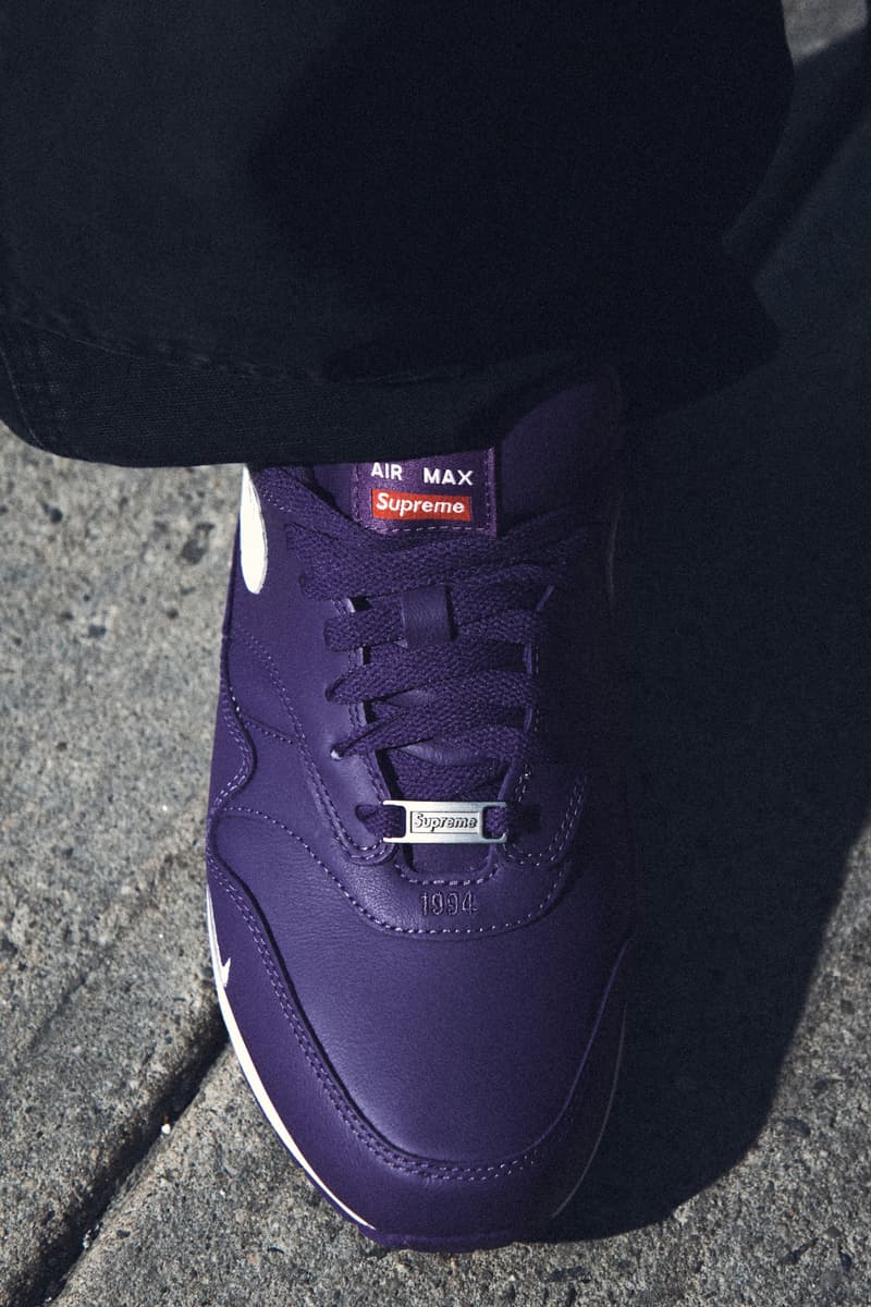 Supreme x Nike Air Max 1 2025 春季联名系列鞋款发布