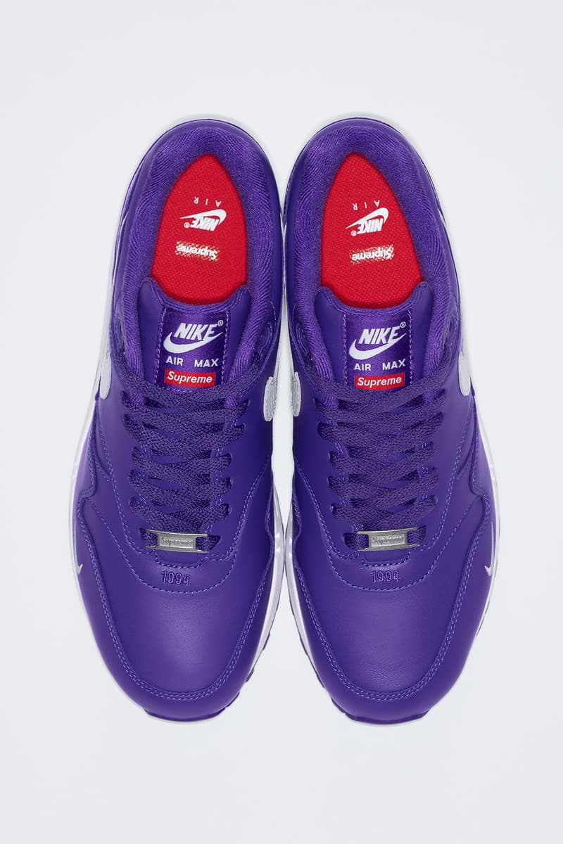 Supreme x Nike Air Max 1 2025 春季联名系列鞋款发布