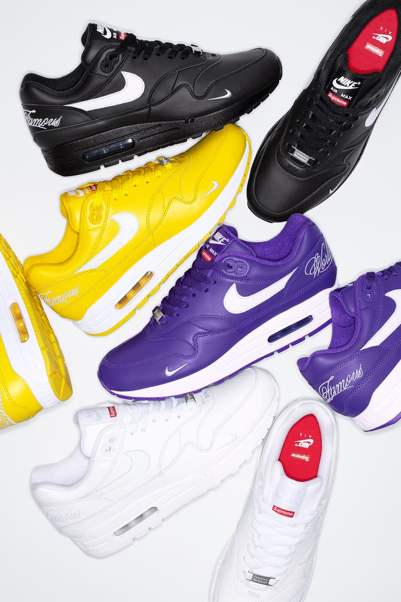 Supreme x Nike Air Max 1 2025 春季联名系列鞋款发布