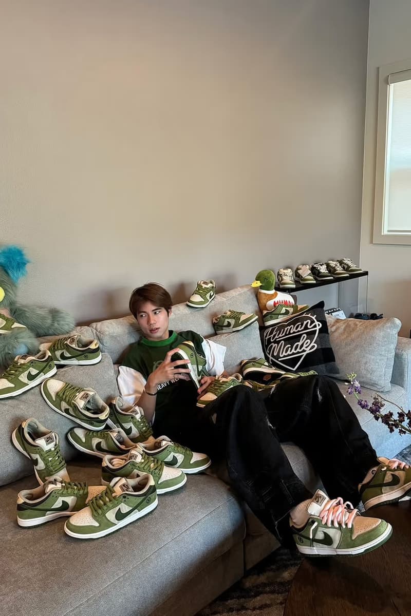 堀米雄斗亲着 Nike SB 最新联名鞋款 SB Dunk Low「Matcha」