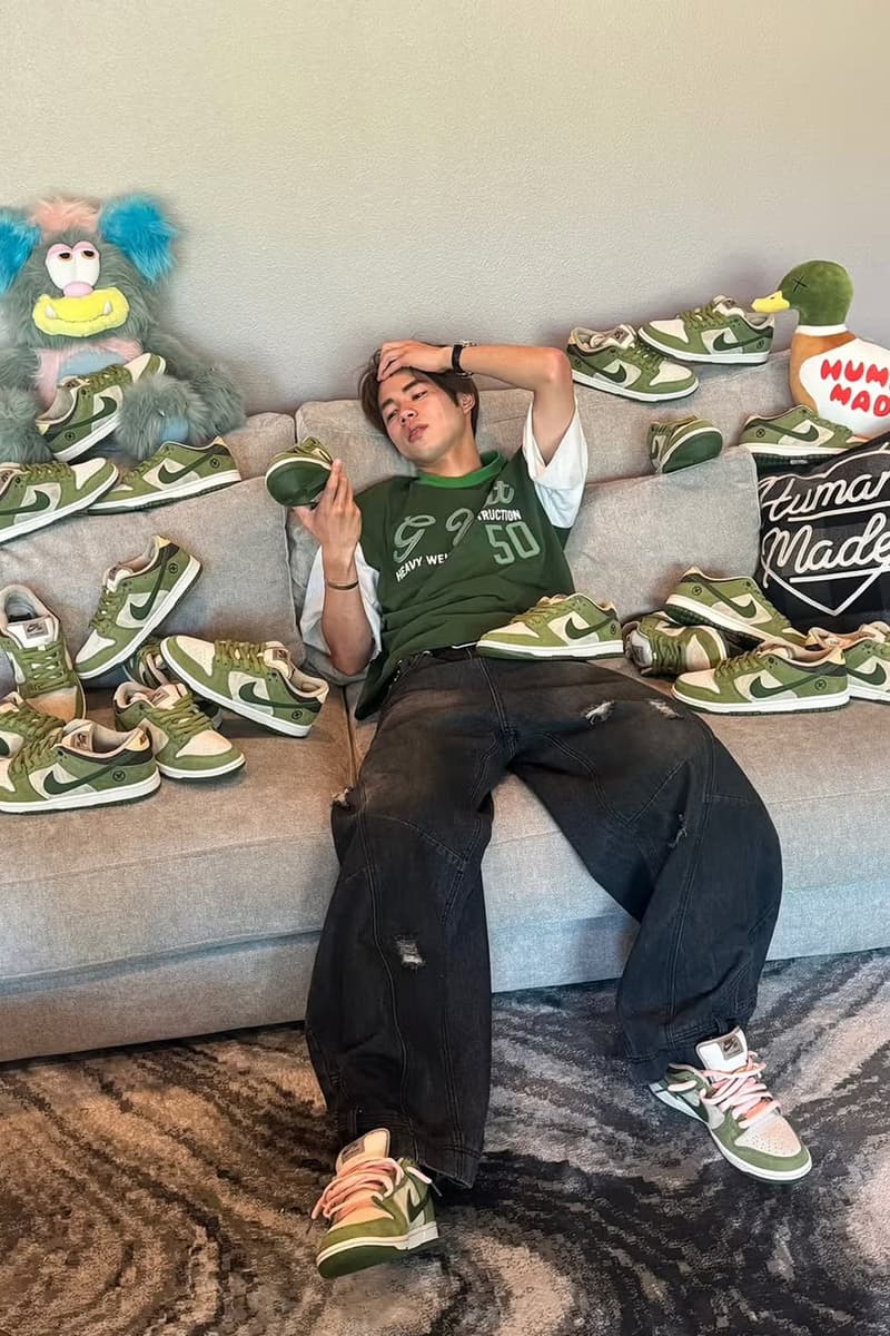 堀米雄斗亲着 Nike SB 最新联名鞋款 SB Dunk Low「Matcha」