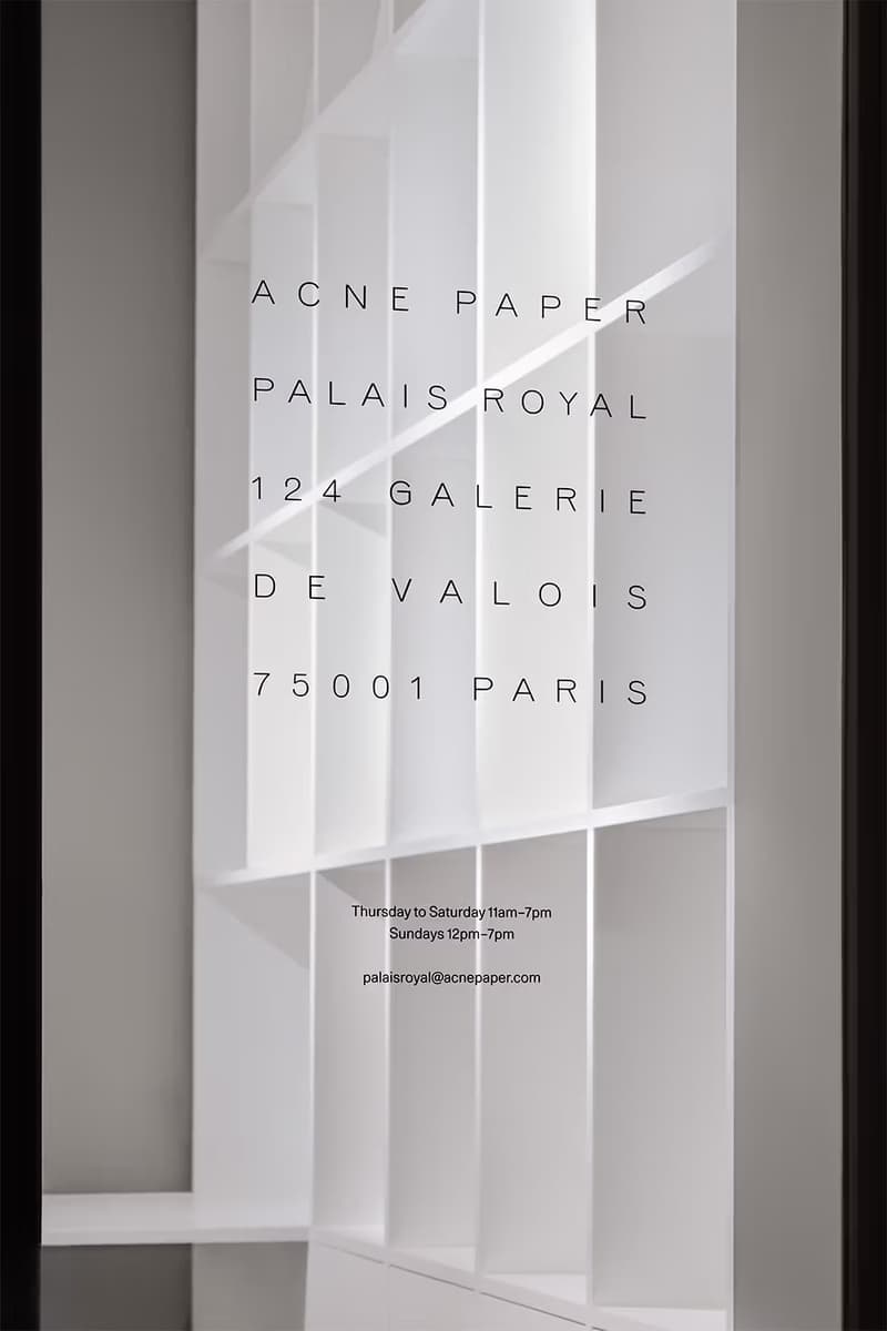 Acne Studios 宣布於巴黎開設 Acne Paper Palais Royal 藝廊