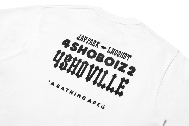 BAPE® 携手 JAY PARK & LNGSHOT 呈献《4SHOBOIZ VOL. 2: 4SHOVILLE》联名套装