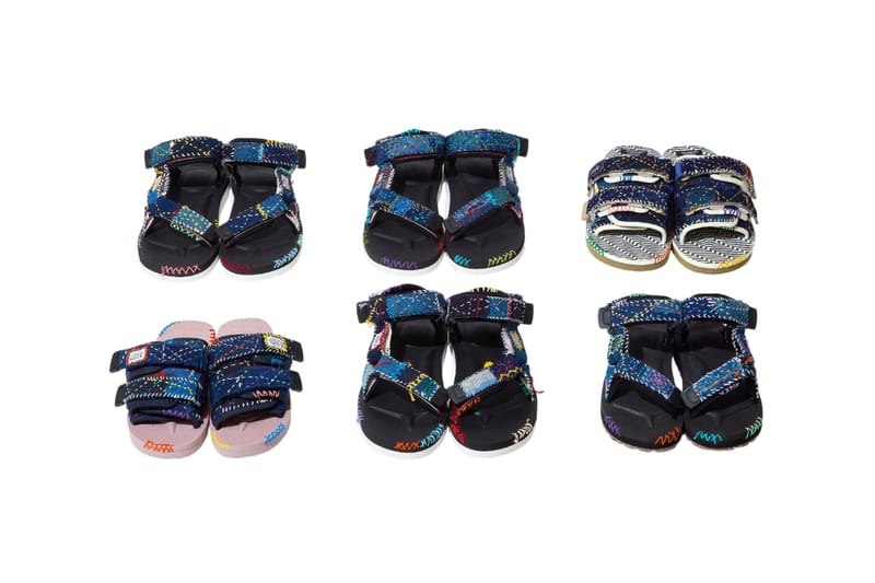 Keine zwei Paare gleich: die einzigartigen KUON x SUICOKE x SASHIKO GALS Sandalen im Collab-Drop