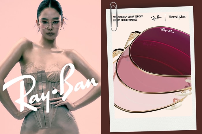 Who can resist Jennie’s charm? Ray-Ban’s signature Aviator with color‑changing pink lenses is impossible to ignore