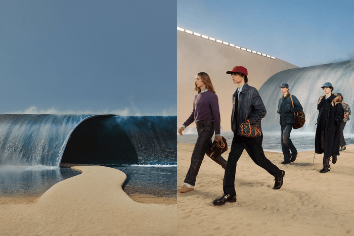 Louis Vuitton brings giant waves to Paris as Pharrell’s latest menswear show turns surfing into the most stylish language