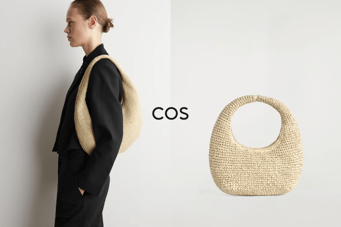 Making woven bags look chic: COS’s minimalist crescent shoulder bag and its mini version elevate summer style