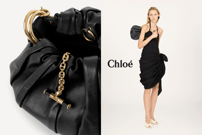 Soft yet strong: Chloé Plissé round pleated bag gathers light and lines into one single bag