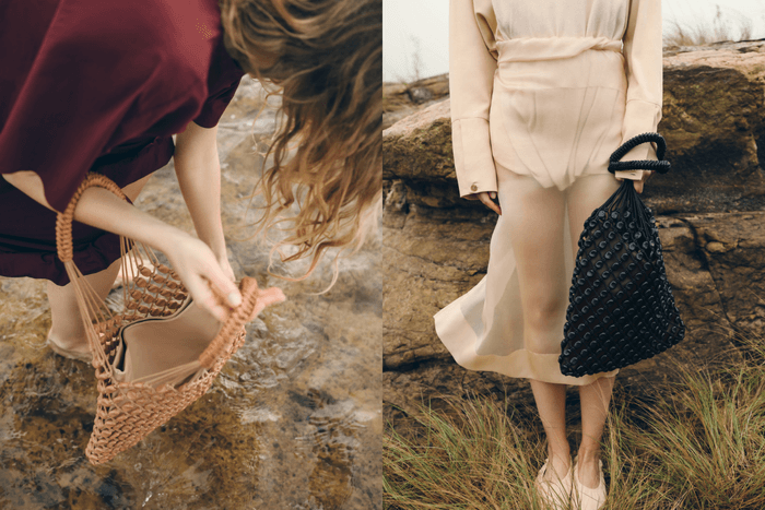 The lightest, chicest net bag for summer: Polène Solé Nomade turns leftover leather into 382 pebble beads