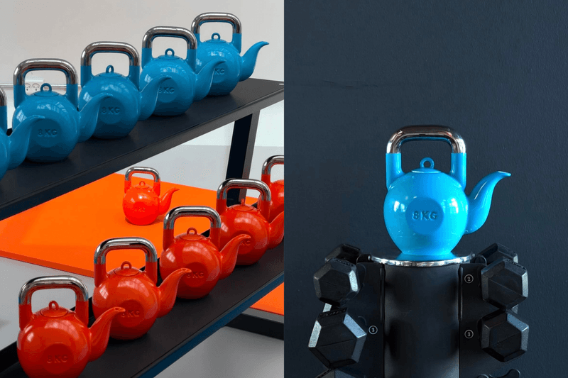 Thought it was a kettlebell, but it’s actually a teapot: KPM Berlin’s ultra-contrasting “SporTEA” will put a smile on your face