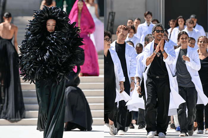 Gigi Hadid returns to haute couture after 4 years: engulfed in black feathers as Balenciaga hides 3D tech in its gown