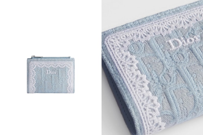 Going viral on Japanese social media: Dior’s new ethereal wallet lands as a limited edition, with sky-blue Oblique embroidery and white lace that’s just too beautiful