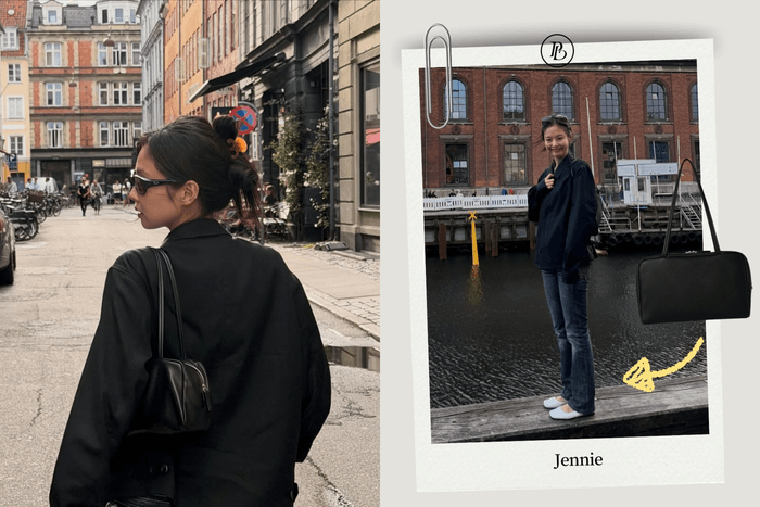 Easygoing style without the It bags: Jennie’s Copenhagen off-duty look, quietly finished with this understated The Row bag