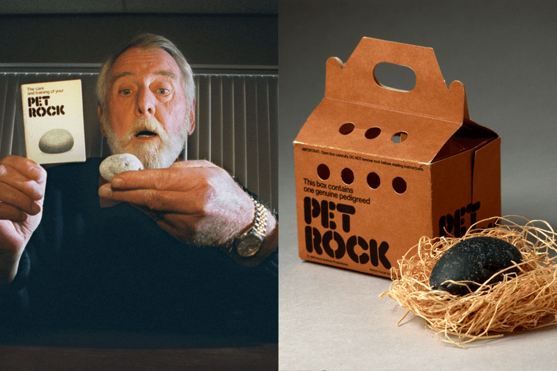 Turns out they started selling them 51 years ago: he was the first to do Pet Rocks, and actually sold 1.5 million of them!