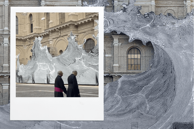 The Vatican Library is swallowed by a giant wave! JR’s latest work “DILUVIUM” unveils a stunning 70-meter surge