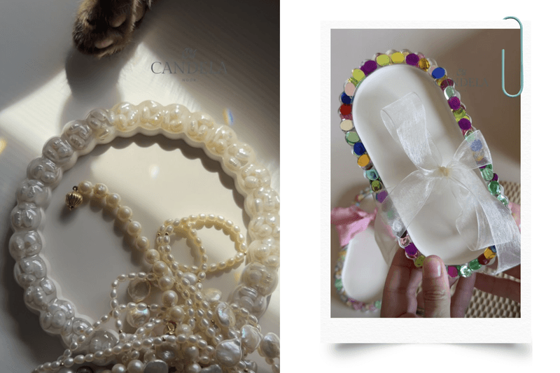 While Others Keep Trays Minimal, She Stuffs Them with Pearls and Gems! Barcelona Artist Candela Turns Jesmonite into Dreamy Jewelry Boxes