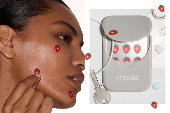 When you get a breakout, you can brighten your mood by wearing Rhode's new strawberry-shaped pimple patches