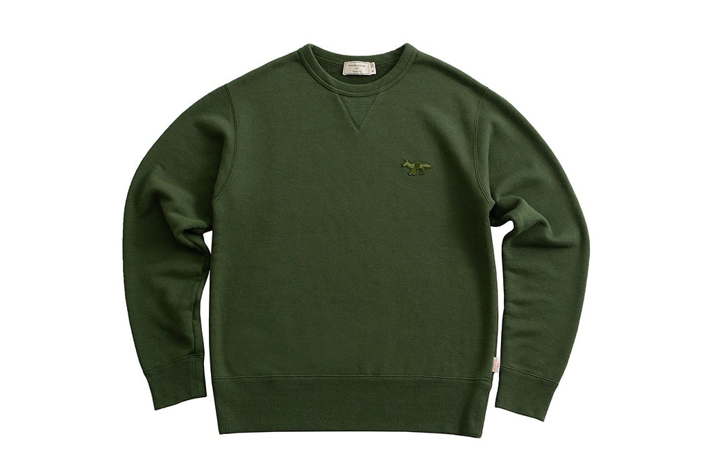 Maison Kitsuné PORTER Collaboration Sac Kaki Sweatshirt Crewneck Écru