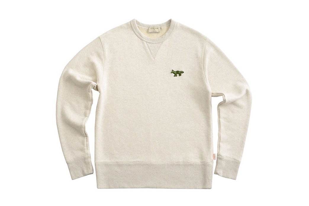 Maison Kitsuné PORTER Collaboration Sac Kaki Sweatshirt Crewneck Écru