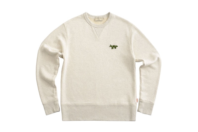 Maison Kitsuné PORTER Collaboration Sac Kaki Sweatshirt Crewneck Écru