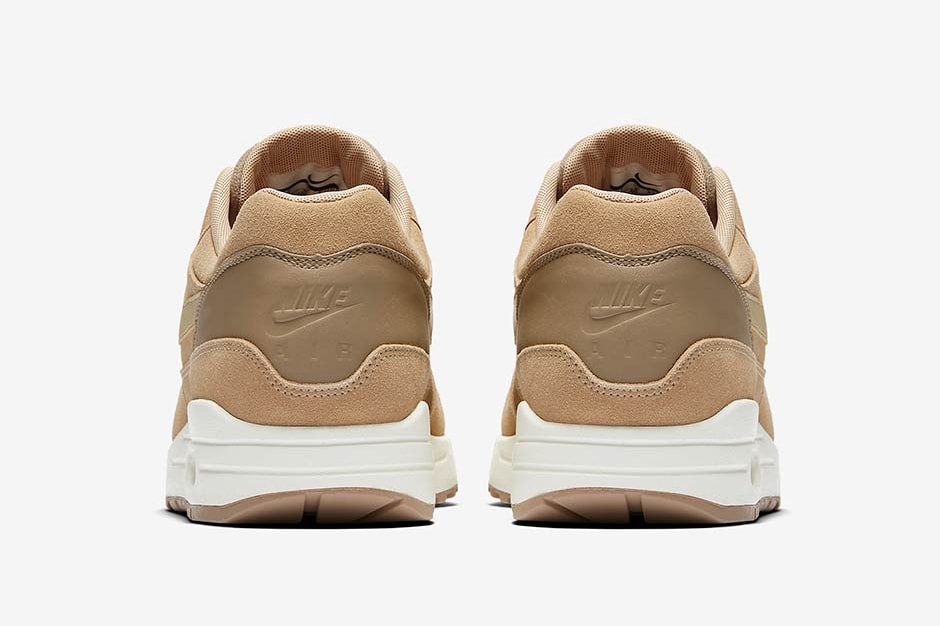 Nike Air Max 1 Premium Khaki/Team Gold-Mushroom-Sail Sable Brun Cuir Suede