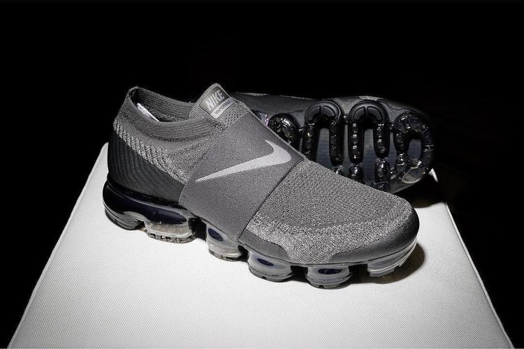Une Déclinaison Noire Et Grise Pour La Nike Air VaporMax Sans Lacets