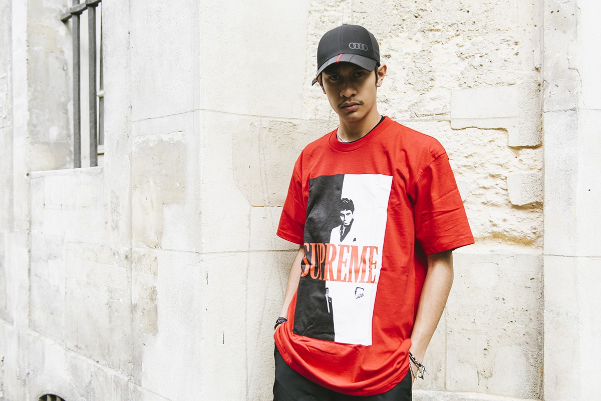 Supreme Scarface Hoodie Noir Tony Montana Drop Paris Paul Mougeot HYPEBEAST France