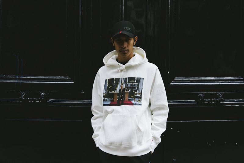 Supreme Scarface Hoodie Noir Tony Montana Drop Paris Paul Mougeot HYPEBEAST France
