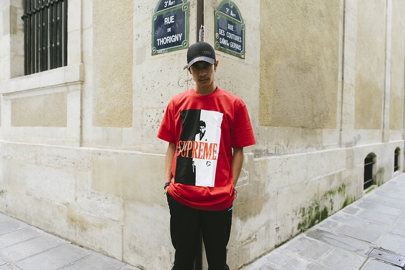 Supreme Scarface Hoodie Noir Tony Montana Drop Paris Paul Mougeot HYPEBEAST France